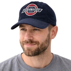 Chevrolet Mad Engine Blue Corduroy Snapback Hat GM Licensed